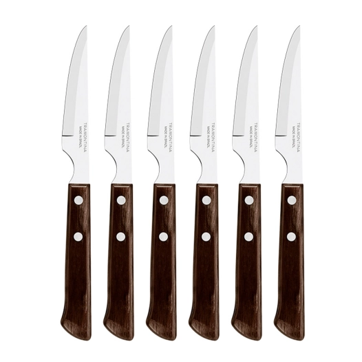 couteaux à steak polywood châtaigne, 6 pièces