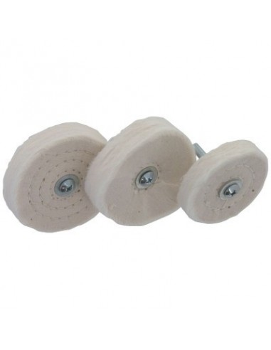 Brosses Polissage Coton SCID (Lot de 3) Finition miroir, montage sur tige, coton doux - SCID