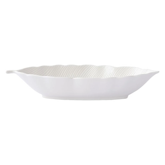plat creux en porcelaine 30x13 cm leaves white - pozzi milano spa