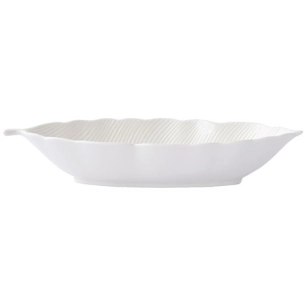 plat creux en porcelaine 30x13 cm leaves white - pozzi milano spa