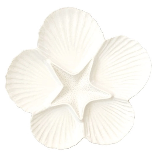 assiette de service apã‰ritive en porc.faã‡onnã‰e ã˜ 32,5 cm coquillages white - pozzi milano spa