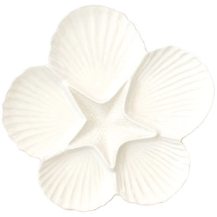 assiette de service apã‰ritive en porc.faã‡onnã‰e ã˜ 32,5 cm coquillages white - pozzi milano spa