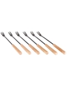 set de6 fourchettes 3dents imitation bois clair plast - nouvel ltd