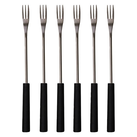 set de 6 fourchettes 3dents noir plast - nouvel ltd