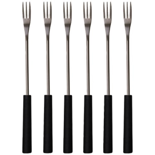 set de 6 fourchettes 3dents noir plast - nouvel ltd