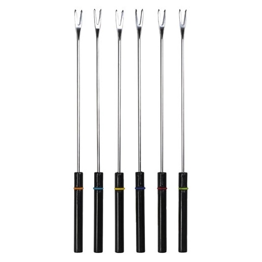 set de 6 fourchettes 2dents bourguignonne noir - nouvel ltd