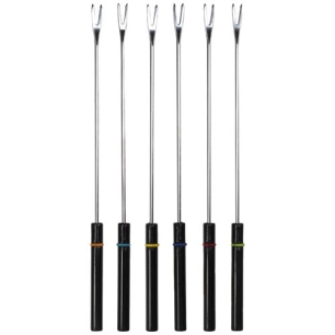 set de 6 fourchettes 2dents bourguignonne noir - nouvel ltd