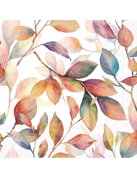 serviette 33 cm feuilles colorã‰es fsc mix - ambiente europe