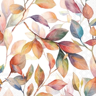 serviette 33 cm feuilles colorã‰es fsc mix - ambiente europe