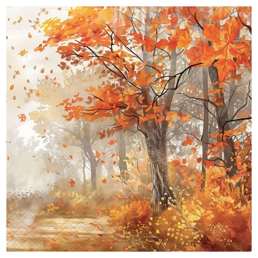 serviette 33 cm arbre dâ€™automne fsc mix - ambiente europe