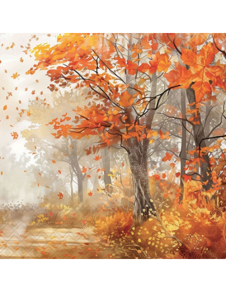 serviette 33 cm arbre dâ€™automne fsc mix - ambiente europe