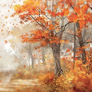 serviette 33 cm arbre dâ€™automne fsc mix - ambiente europe