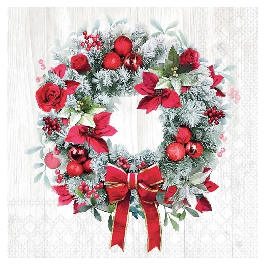 serviette 33 cm couronne fleurie fsc mix - ambiente europe
