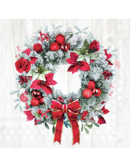 serviette 33 cm couronne fleurie fsc mix - ambiente europe