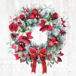 serviette 33 cm couronne fleurie fsc mix - ambiente europe