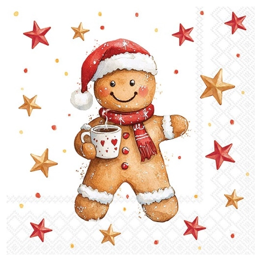 serviette 33 cm chocolat chaud et biscuits fsc mix - ambiente europe