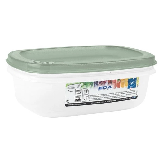 boite rectangulaire 0.5 l naturel couvercle vert amande - david georges