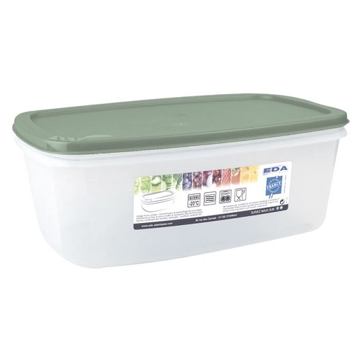 boã®te rectangulaire 3 l naturel couvercle vert amande - david georges