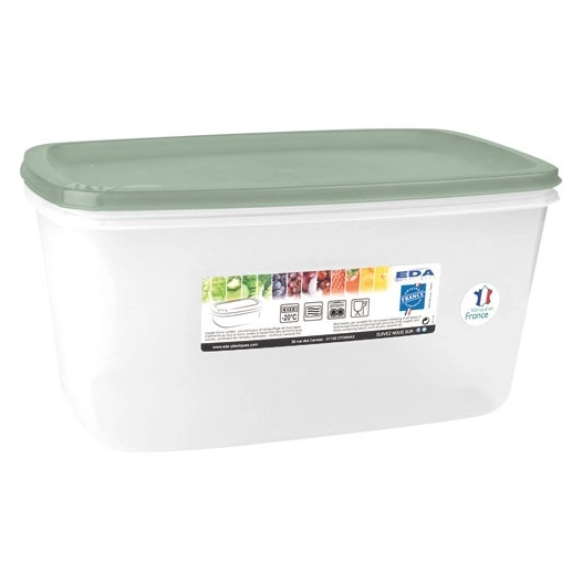 boã®te rectangulaire 5.5 l naturel couvercle vert amande - david georges