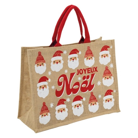 sac jute joyeux noel l43 - aubry gaspard vannerie nouvelle