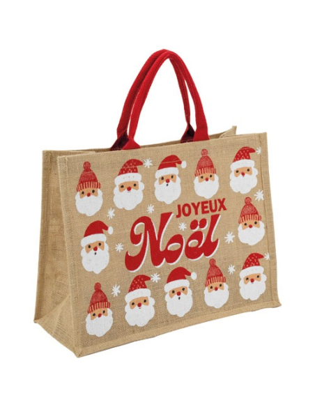 sac jute joyeux noel l43 - aubry gaspard vannerie nouvelle