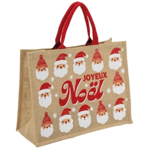 sac jute joyeux noel l43 - aubry gaspard vannerie nouvelle