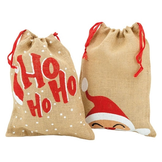 sac jute pere noel 2 motifs ass h35 - aubry gaspard vannerie nouvelle