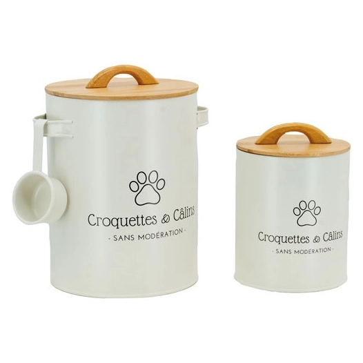 boites a croquettes metal lot de 2 - aubry gaspard vannerie nouvelle