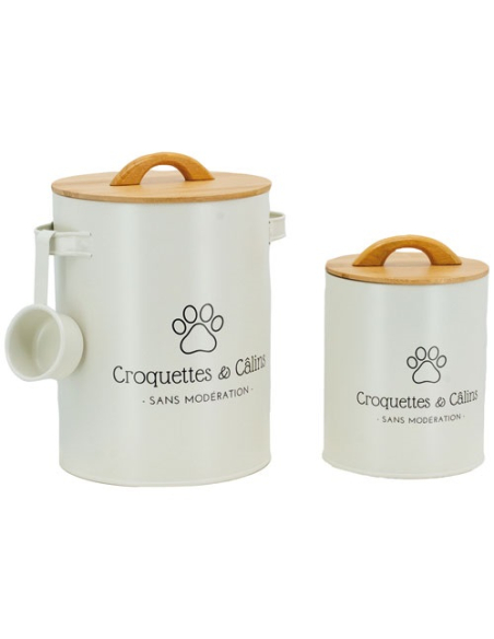 boites a croquettes metal lot de 2 - aubry gaspard vannerie nouvelle