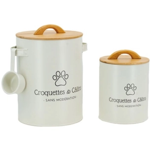 boites a croquettes metal lot de 2 - aubry gaspard vannerie nouvelle