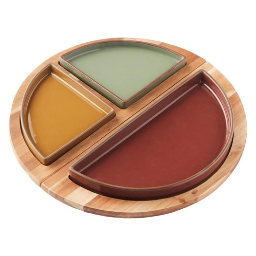 set de plateau magnã‰tique rond et 3 bols - sharing - livwise point virgule