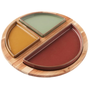 set de plateau magnã‰tique rond et 3 bols - sharing - livwise point virgule