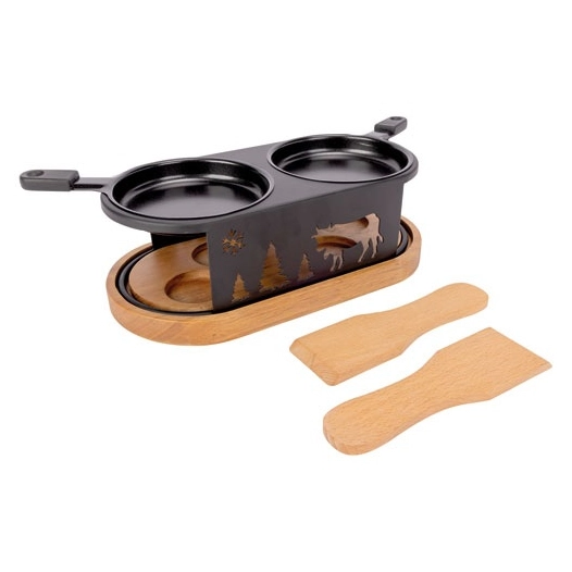 aspen raclette ovale 2 pers. + spatules - cosy et trendy billiet