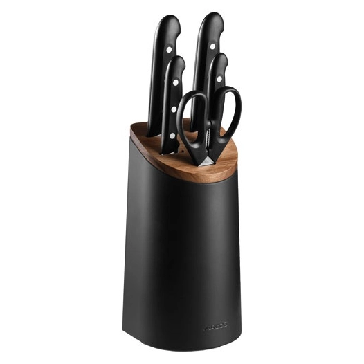 bloc acacia studio noir 4 couteaux+ciseaux maitre - arcos hermanos sa
