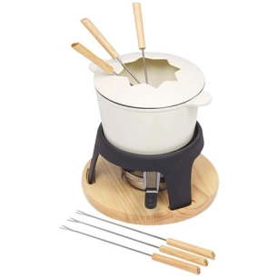alpina*serv.fondue.bourg. 6p fte emaille*bc 16cm - nouvel ltd