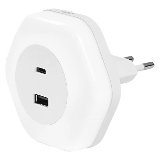 veilleuse lunetta hexagon prise usb blanc chaud - osram