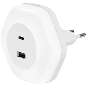 veilleuse lunetta hexagon prise usb blanc chaud - osram