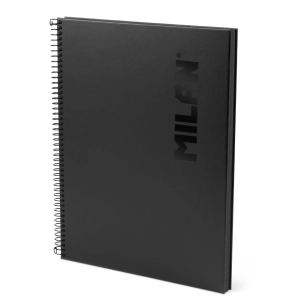 cahier a4, à spirale, couverture rigide, 80 feuilles quadrillées, série shadow