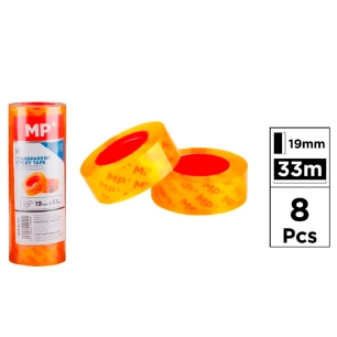 ruban adhésif transparent jaune 19 mm x 33 m, 8 unités