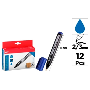 marqueur permanent bleu, px30, 12 unités, blister