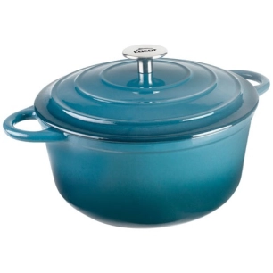 cocotte fonte ronde 28 cm bleu ocean - lacor france