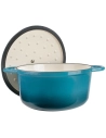 cocotte fonte ronde 28 cm bleu ocean - lacor france
