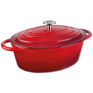cocotte fonte ovale 33x26 rouge - lacor france