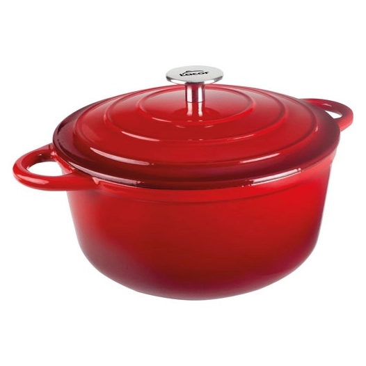 cocotte fonte ronde 28 cm rouge - lacor france