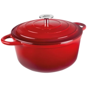 cocotte fonte ronde 28 cm rouge - lacor france