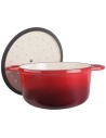 cocotte fonte ronde 28 cm rouge - lacor france