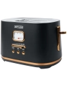 toaster 1000w 2 tranches reglage et indicateur brunissemlent noir cuivre - new one - muse pem