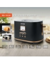 toaster 1000w 2 tranches reglage et indicateur brunissemlent noir cuivre - new one - muse pem