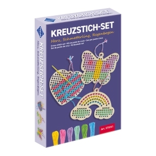 kit de broderie pour enfants papillon, arc-en-ciel et coeur