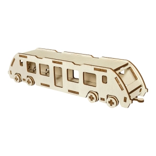 train en bois 3d à construire, découpé au laser